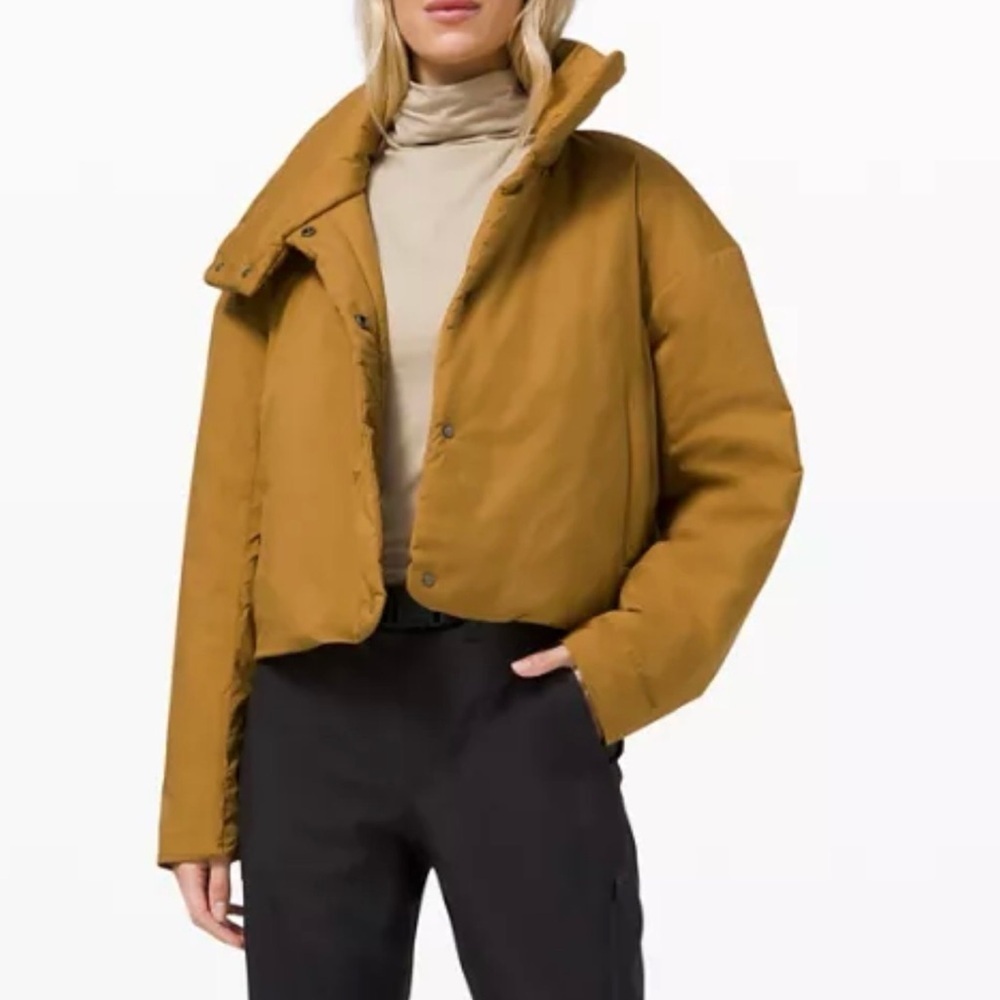 Lululemon Pure Puff Jacket Spiced Bronze Size 6 Oversized Crop Outerwear Winter